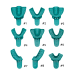 VISTA IMPRESSION TRAYS GREEN #8 UL/LR 12/PK