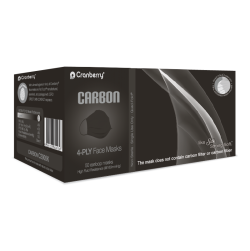 Cranberry Carbon Black Earloop Face Masks