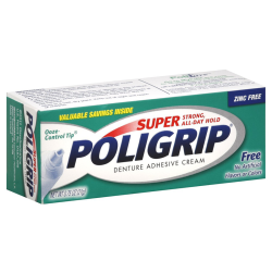 SUPER POLIGRIP FREE DENTURE CREAM .75OZ 48/BX